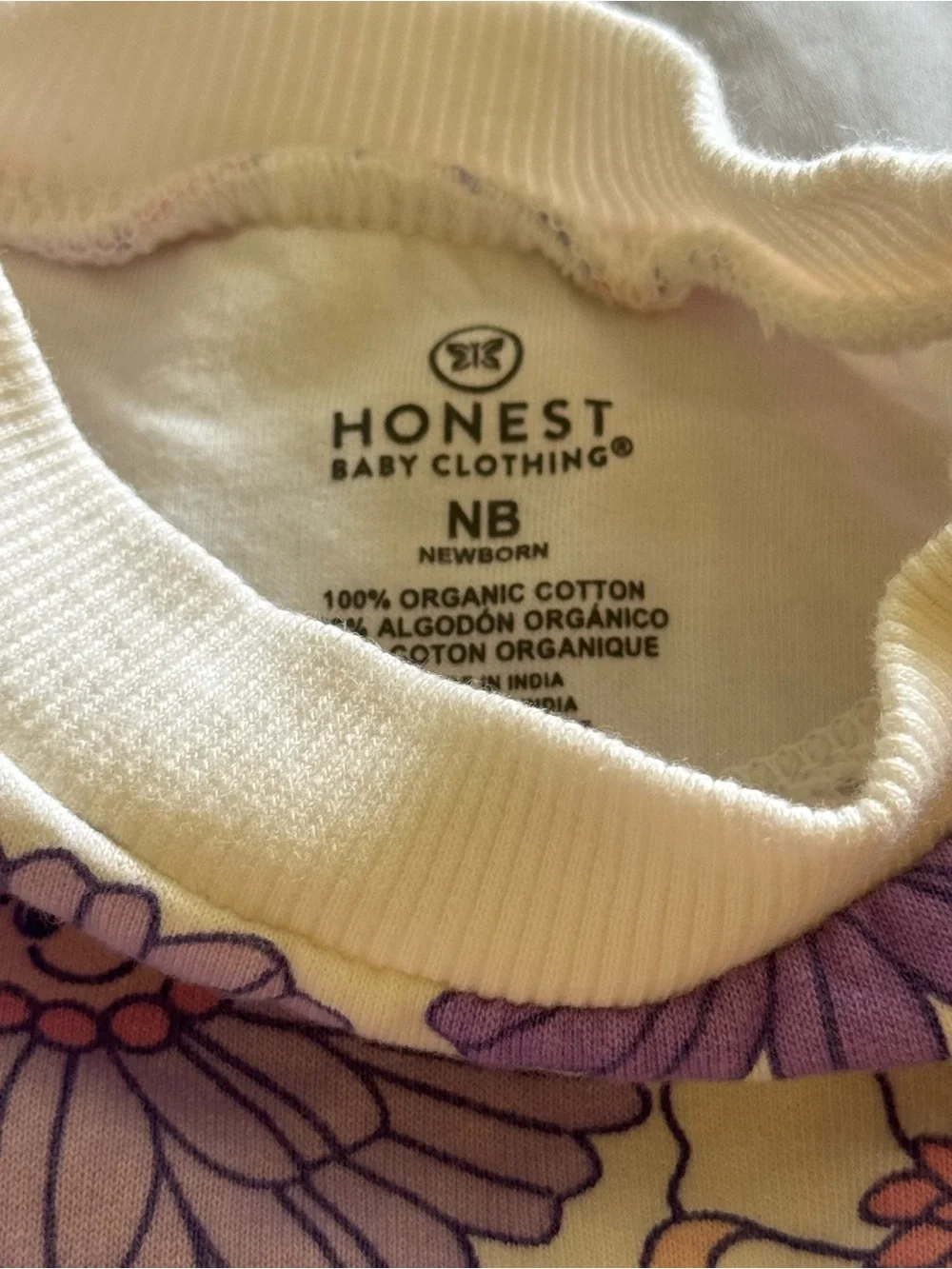 NWOT Honest Company 2pc Retro Floral Sweatshirt Jogger Set Organic NB